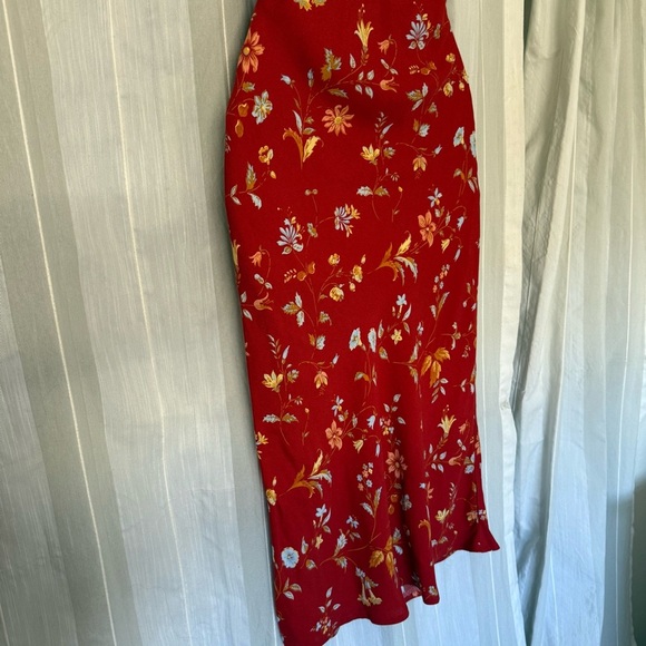 Reformation Camira Crepe Midi-Dress in Borsa Floral Red | Size 0 - Picture 7 of 14